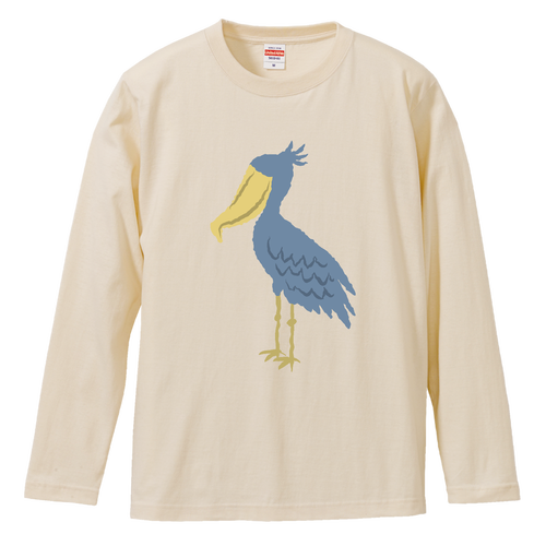 ハシビロコウ_02 ロングスリーブTシャツ
