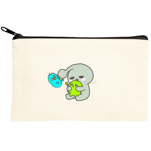 マメピちゃん、キョロッピちゃんといっしょ！ キャンバスポーチ(S)【白プリント有】