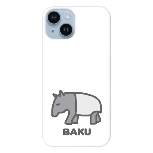 ちょっと悲しいことがあったバク (灰) iPhone14 (白)