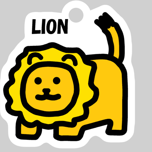 ライオン ダイカットアクリルキーホルダー(4×4cm)