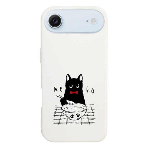 ミルクを味わう黒猫くん red iPhone17 Air (ハードケース)