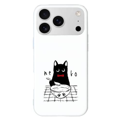 ミルクを味わう黒猫くん red iPhone17 ProMax (ハードケース)