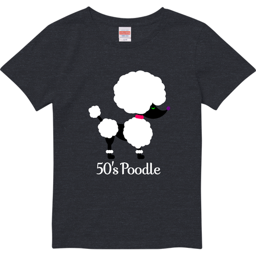 50's Poodle ハイクオリティーTシャツ（ガールズ）