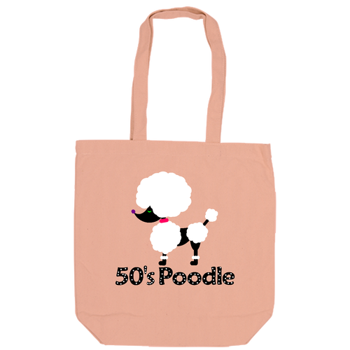 50's Poodle キャンバスデイリートート（M)【白プリント有】