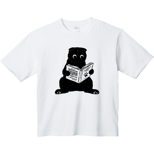 スコ座りで読書（スコティッシュフォールド） ヘビーウェイト ビッグシルエットTシャツ