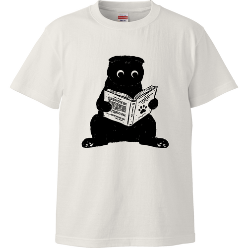 スコ座りで読書（スコティッシュフォールド） ハイクオリティーTシャツ