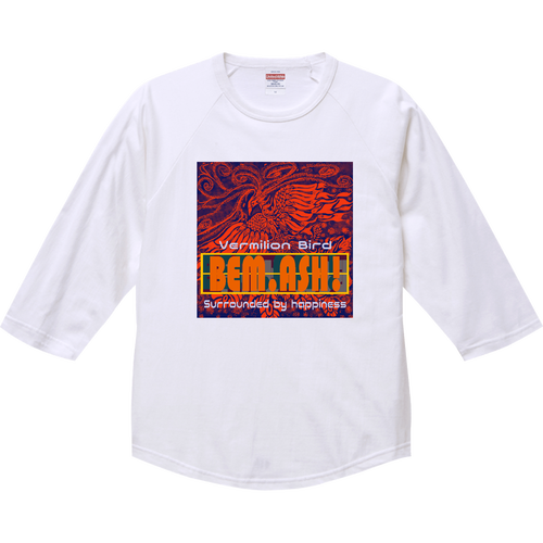 【ビェム.アッシュ】シリーズ　『四聖獣(朱雀=Vermilion Bird)３』 ラグランTシャツ（七分袖）