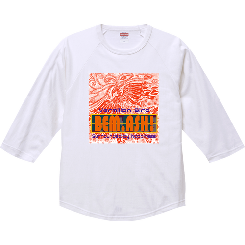 【ビェム.アッシュ】シリーズ　『四聖獣(朱雀=Vermilion Bird)２』 ラグランTシャツ（七分袖）