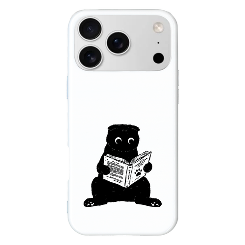 スコ座りで読書（スコティッシュフォールド） iPhone17 ProMax (ハードケース)