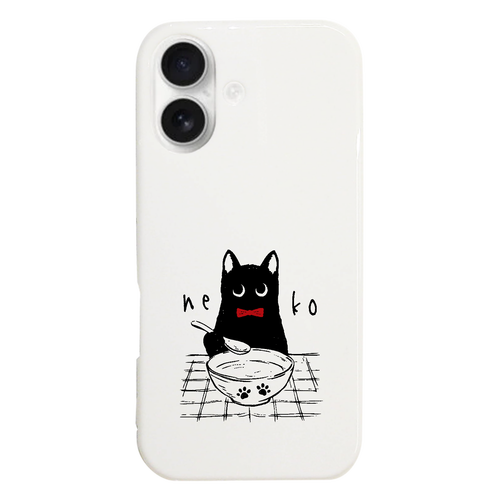 ミルクを味わう黒猫くん red iPhone17 (ハードケース)
