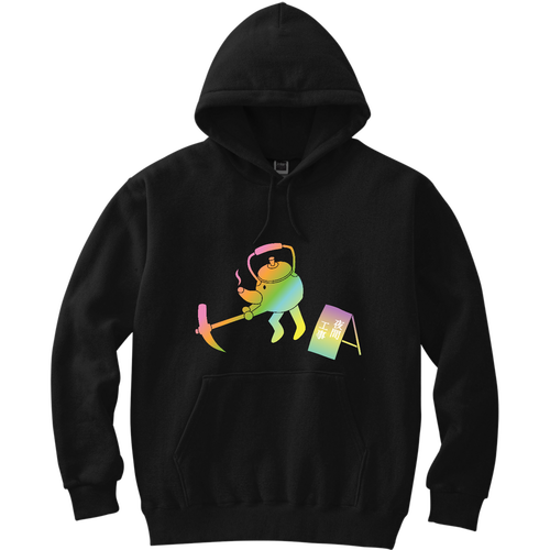 【夜間工事 - ヤカンの親分が工事中】パーカー 軽量プルパーカー (長袖プリント)