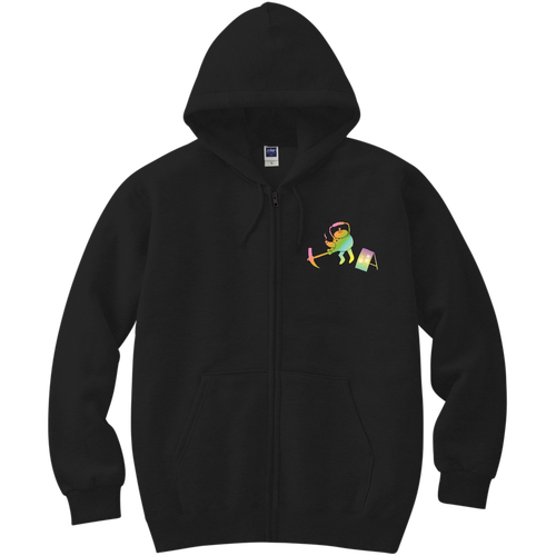 【夜間工事 - ヤカンの親分が工事中】パーカー 軽量ジップアップパーカー