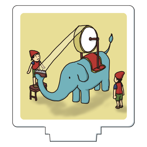 ぞうさんのセロテープ｜眺めてほっこり アクリルフィギュア正方形(50×50mm)