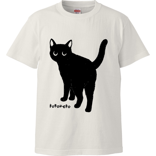 振り向いた黒猫くん ハイクオリティーTシャツ