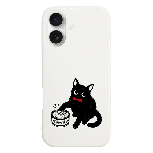 ごはんを催促する黒猫くん iPhone17 (ハードケース)