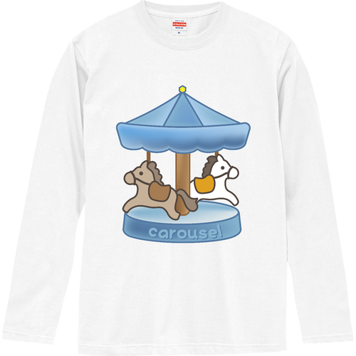 carousel／メリーゴーランド・ウマ・午年 ロングスリーブTシャツ