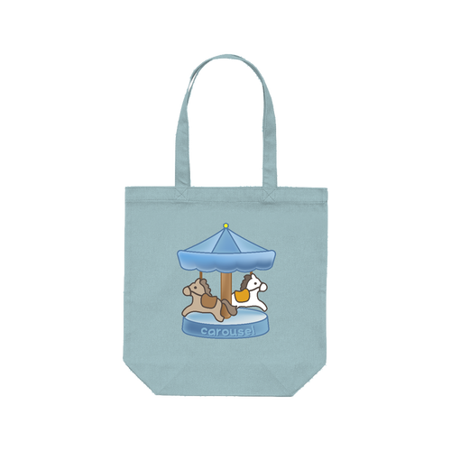 carousel／メリーゴーランド・ウマ・午年 レギュラーキャンバストートバッグ(M) (フルカラー転写プリント)