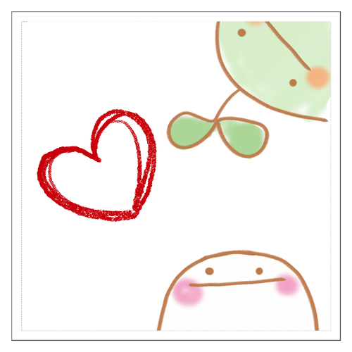 まめとぐーのすけ 100mmクリアステッカー・シール