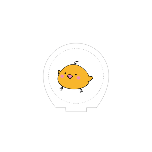 ひよこ 50×50アクリルフィギュア(丸型) 台座印刷なし