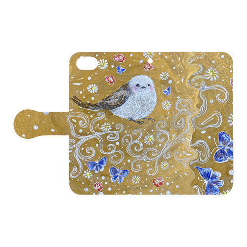 華やぎのシマエナガ(手帳型スマホケース用デザイン) iPhone8 手帳型スマホケース