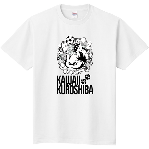 かわいい黒柴：いたずら 定番Ｔシャツ