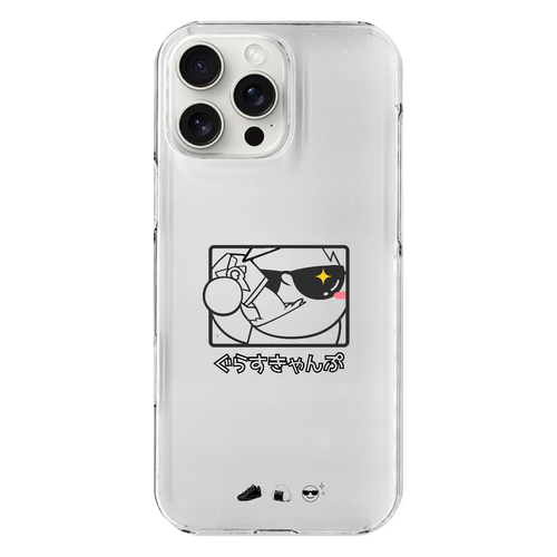 ぐらすきゃんぷ｜DAILY WALK モノトーンスマホケース iPhone16 ProMax (透明)(ハードケース)