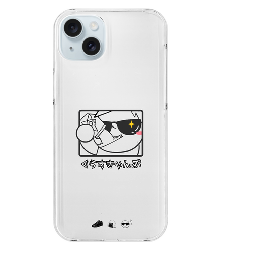 ぐらすきゃんぷ｜DAILY WALK モノトーンスマホケース iPhone15 Plus (透明) (ハードケース)