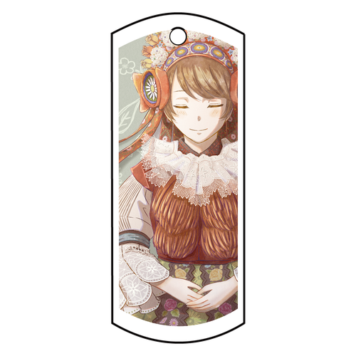 チェコ民族衣装の女の子 アクリルキーホルダー　タグ型 (6cm)