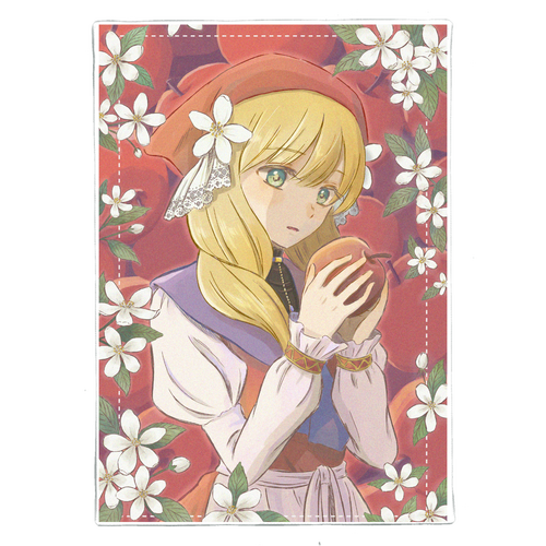 林檎を持つ少女 ファブリックパネル (B5サイズ)