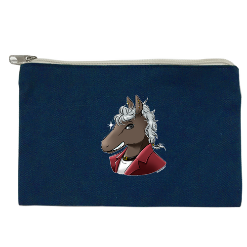 馬のアニキ キャンバスポーチ(S)【白プリント有】