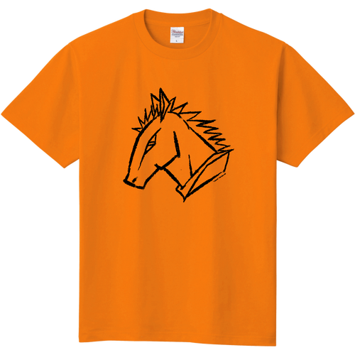 シンプルな馬･黒 キッズＴシャツ