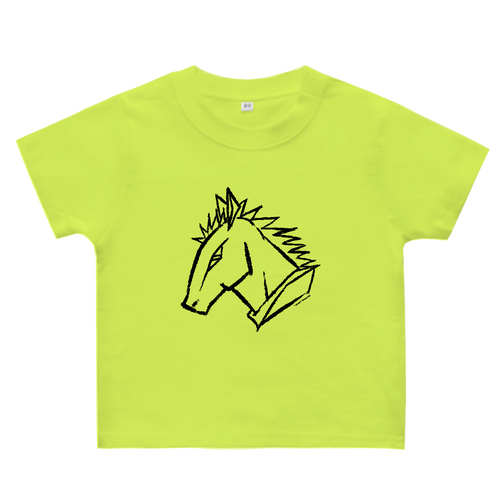 シンプルな馬･黒 ヘビーウェイトベビーＴシャツ