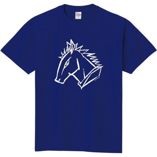 シンプルな馬･白 キッズＴシャツ