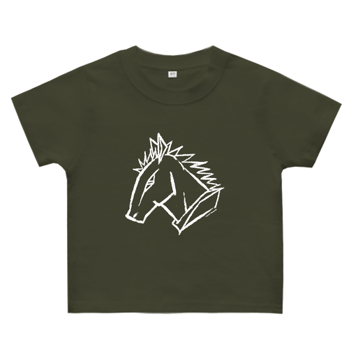 シンプルな馬･白 ヘビーウェイトベビーＴシャツ