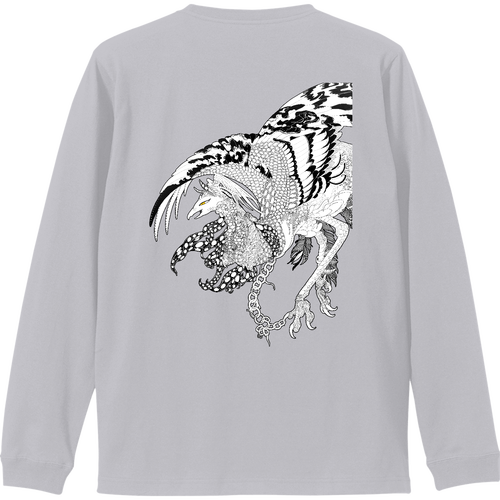 鳳凰背面Tシャツ【白フチなし】 リブ付 ロングスリーブＴシャツ