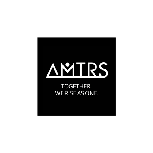 AMTRSロゴ（黒）正方形シール ホワイトフレークシール（正方形16枚）160×160mm