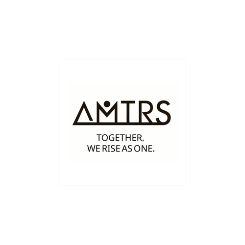 AMTRSロゴ（白）正方形シール ホワイトフレークシール（正方形16枚）160×160mm