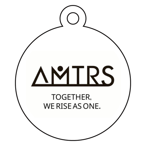 AMTRSロゴアクリルキーホルダー(白) アクリルキーホルダー　丸型 (4cm)