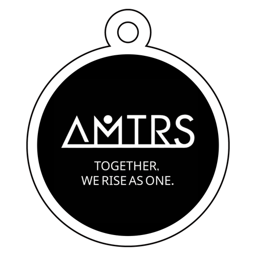 AMTRSロゴ　アクリルキーホルダー(黒) アクリルキーホルダー　丸型 (4cm)