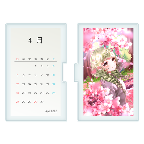 2026年4月カレンダー アクリルフォトパネル(長方形)