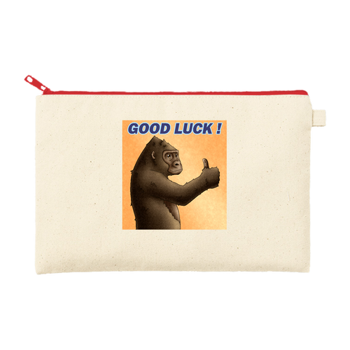 ポジティブゴリラ＃１ カラーファスナーキャンバスフラットポーチ（M）