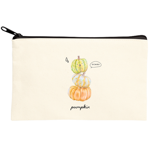 かぼちゃ キャンバスポーチ(S)【白プリント有】