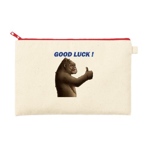 ポジティブゴリラ＃１ カラーファスナーキャンバスフラットポーチ（M）