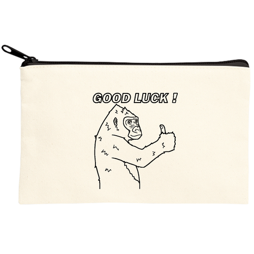 ポジティブゴリラ＃１ キャンバスポーチ(S)【白プリント有】