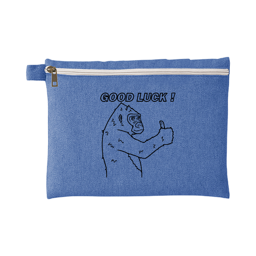 ポジティブゴリラ＃１ シャンブリックキャンバスフラットポーチ（L）