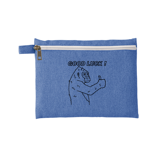 ポジティブゴリラ＃１ シャンブリックキャンバスフラットポーチ（M）