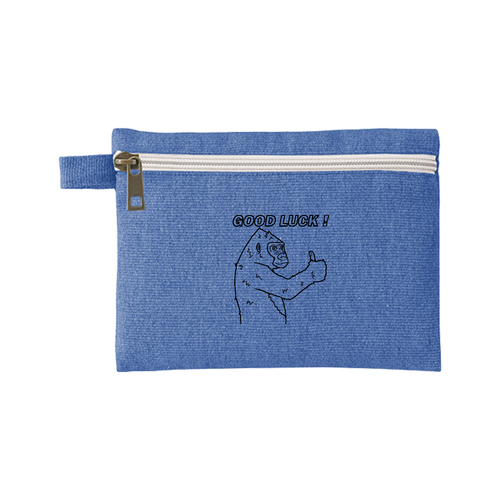 ポジティブゴリラ＃１ シャンブリックキャンバスフラットポーチ（S）