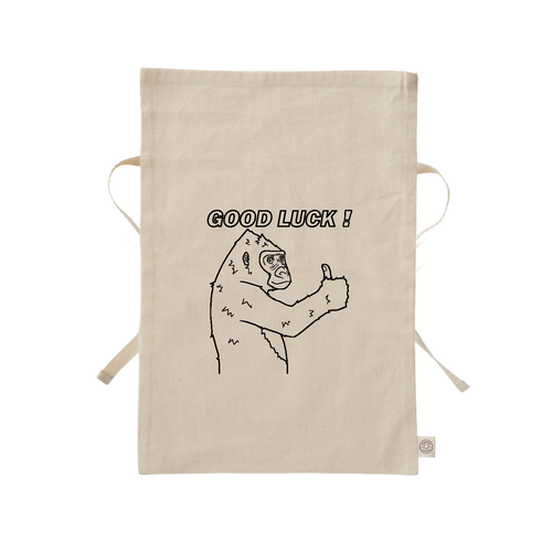 ポジティブゴリラ＃１ オーガニックコットンラッピング巾着（M）