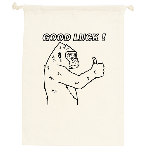 ポジティブゴリラ＃１ コットン巾着（L）