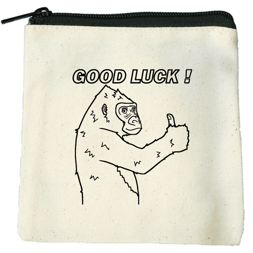 ポジティブゴリラ＃１ キャンバスポーチ（SS）【白プリント有】